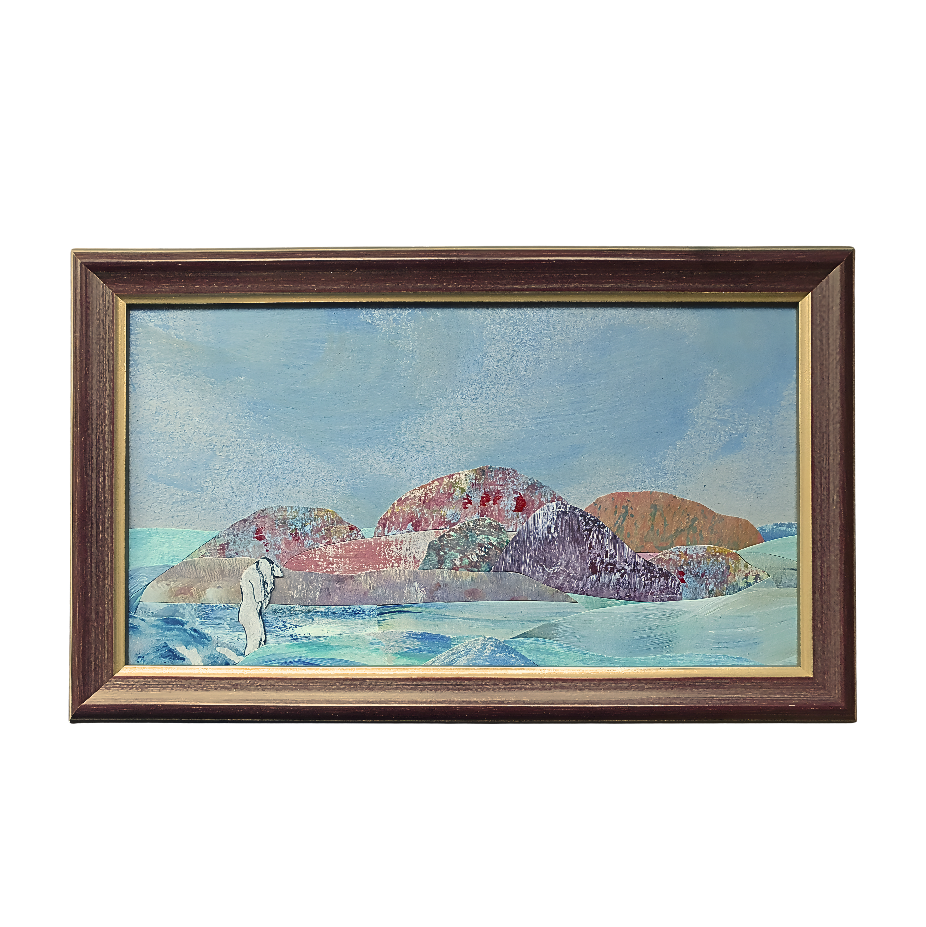 Swimmer (Framed Original Collage)